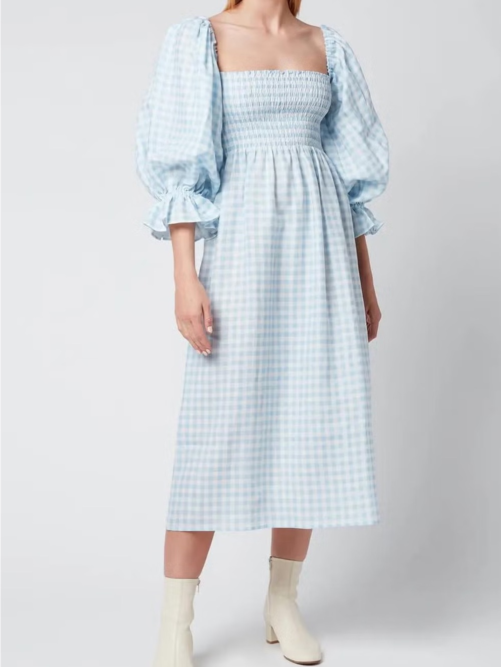 Sleeper Atlanta Linen Dress - Blue Gingham
